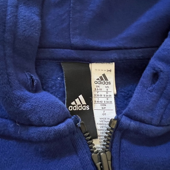 Adidas Blue Full Zip Sweatshirt. Size Small - Picture 6 of 6